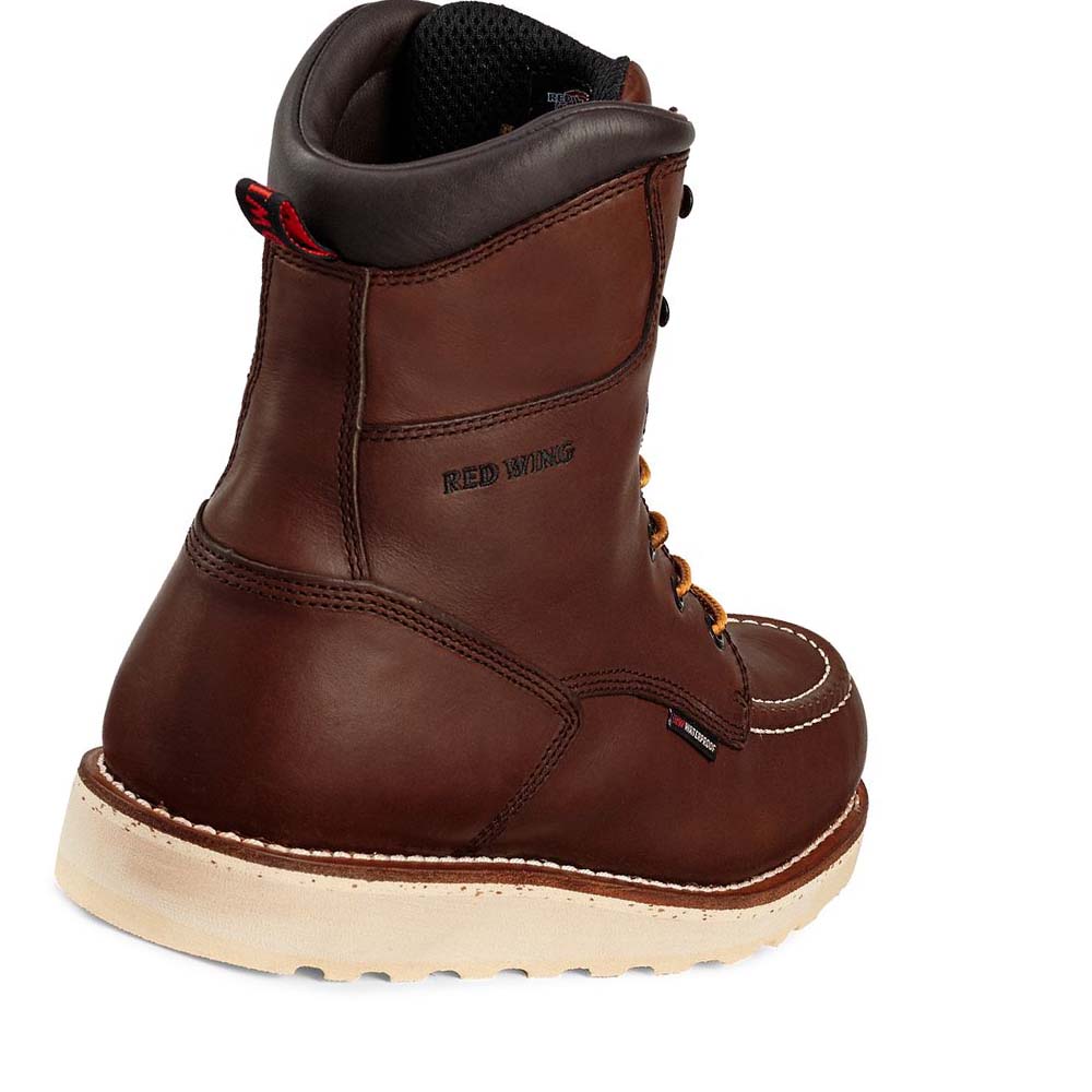 Red Wing Traction Tred 8-inch Waterproof Men's Safety Boots Burgundy | ZA 297WNB